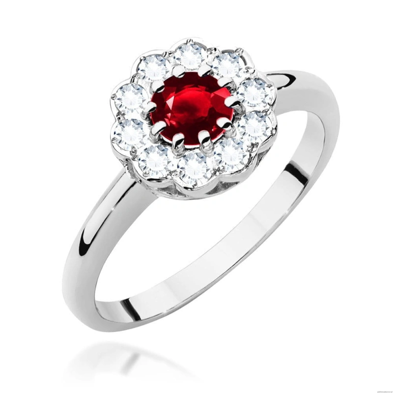 Pierścionek W529 Rubin 0,60ct białe złoto