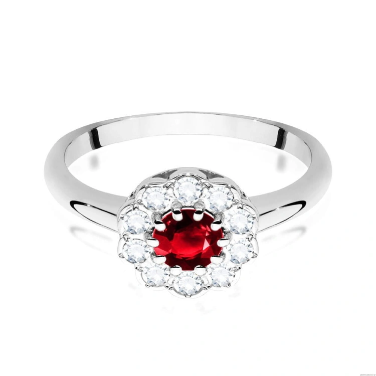 Pierścionek W529 Rubin 0,60ct białe złoto