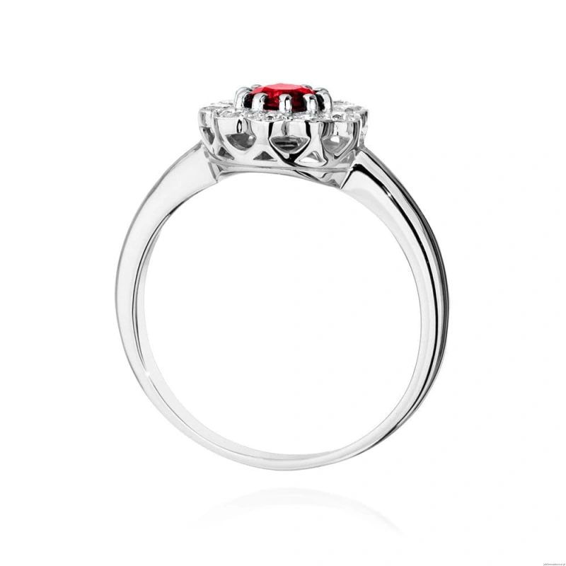 Pierścionek W529 Rubin 0,60ct białe złoto
