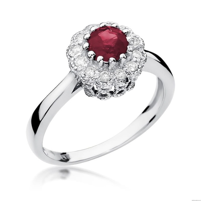 Pierścionek W284 Rubin 0,60ct białe złoto
