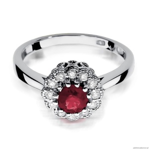 Pierścionek W284 Rubin 0,60ct białe złoto