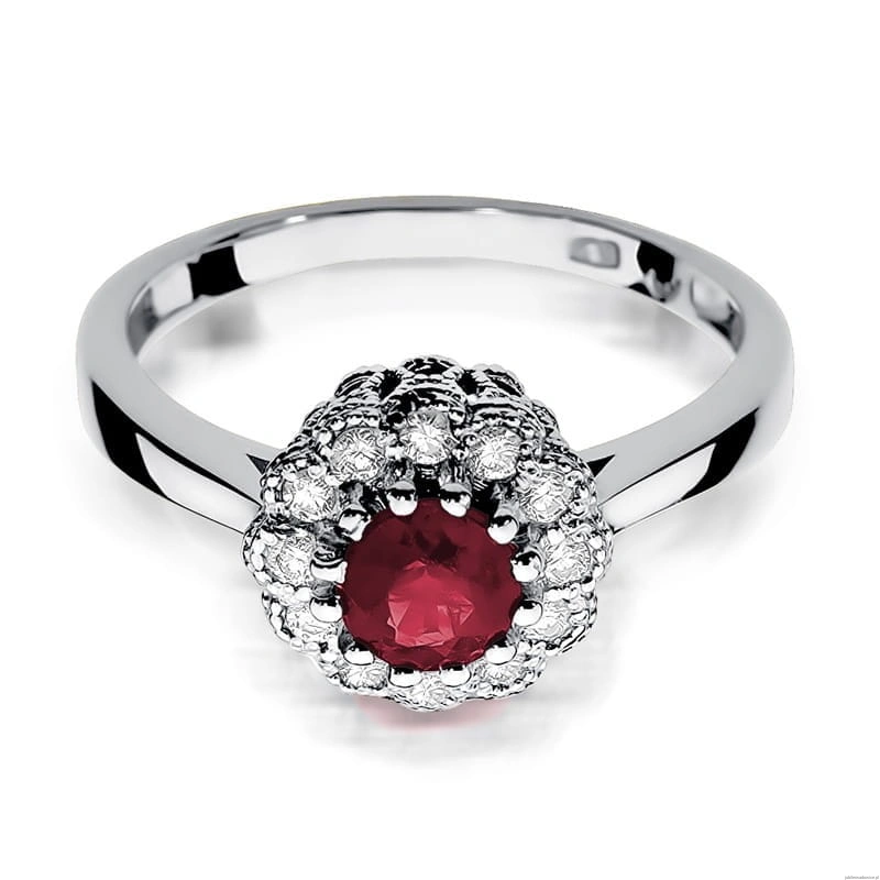 Pierścionek W284 Rubin 0,60ct białe złoto