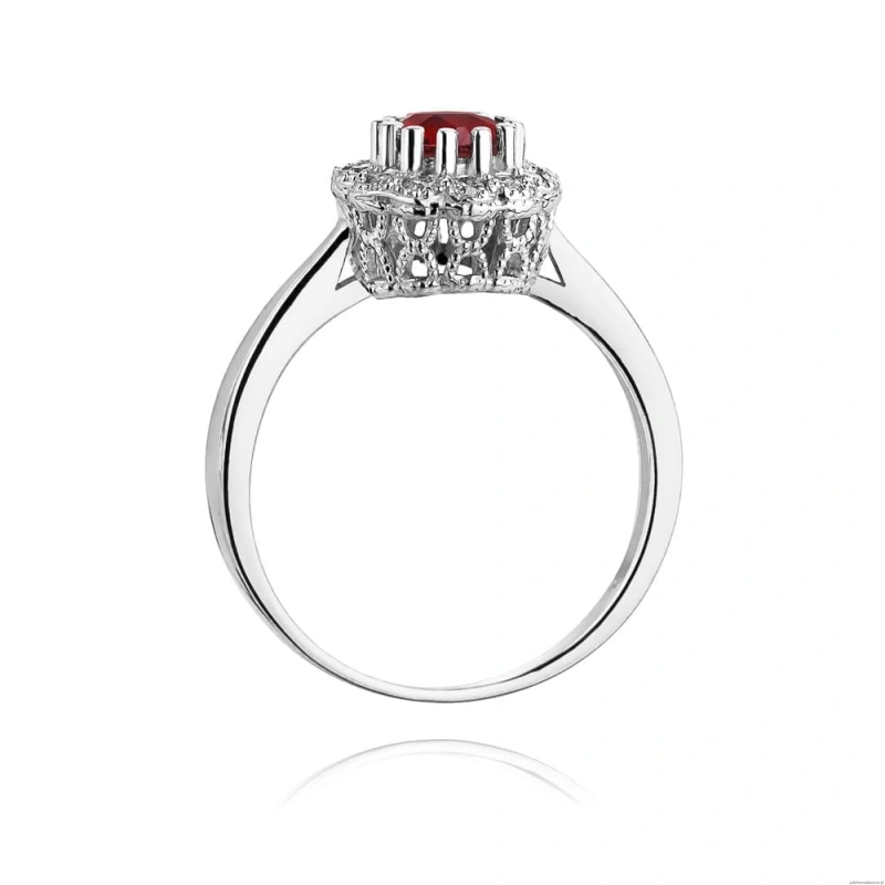 Pierścionek W284 Rubin 0,60ct białe złoto