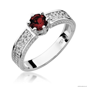 Pierścionek W075 Rubin 0,60ct białe złoto