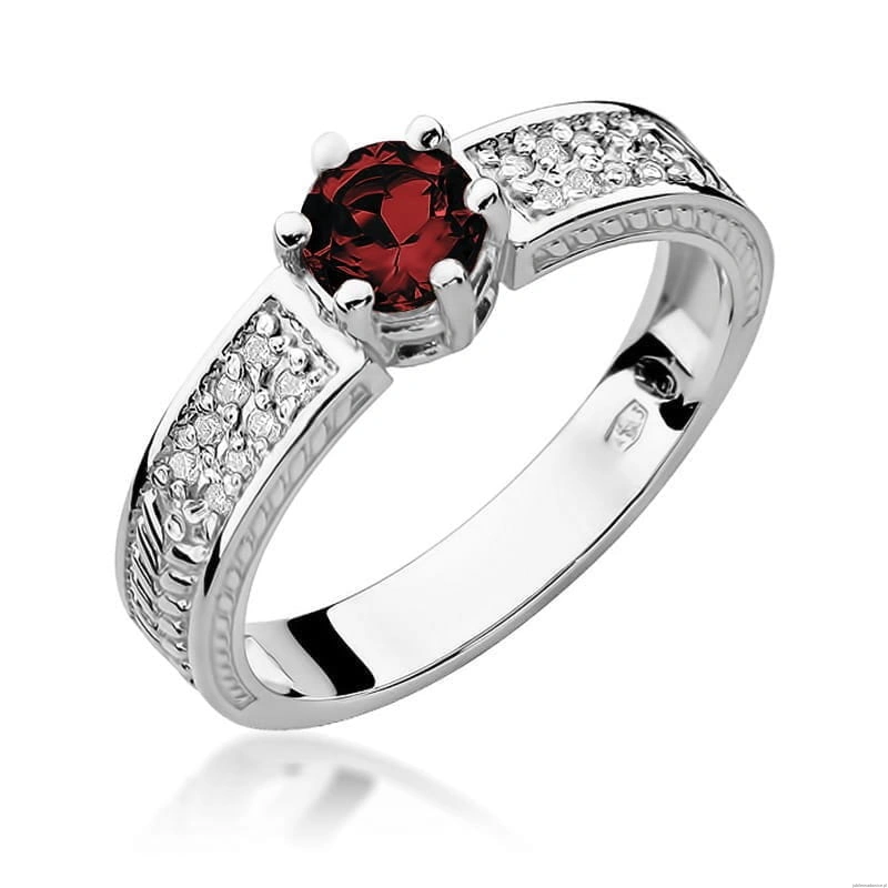 Pierścionek W075 Rubin 0,60ct białe złoto