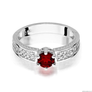 Pierścionek W075 Rubin 0,60ct białe złoto