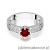 Pierścionek W075 Rubin 0,60ct białe złoto