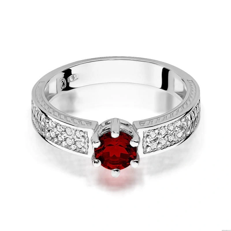 Pierścionek W075 Rubin 0,60ct białe złoto