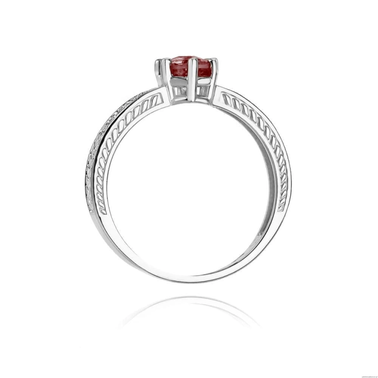 Pierścionek W075 Rubin 0,60ct białe złoto