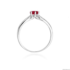 Pierścionek W074 Rubin 0,60ct białe złoto