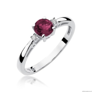 Pierścionek W010 Rubin 0,60ct białe złoto