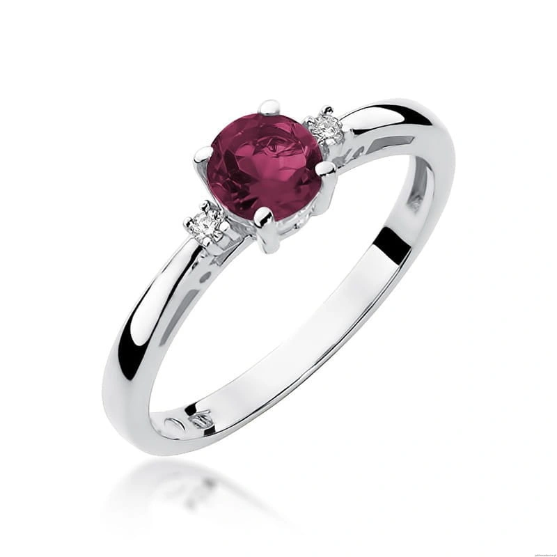 Pierścionek W010 Rubin 0,60ct białe złoto
