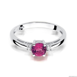 Pierścionek W010 Rubin 0,60ct białe złoto