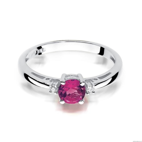 Pierścionek W010 Rubin 0,60ct białe złoto