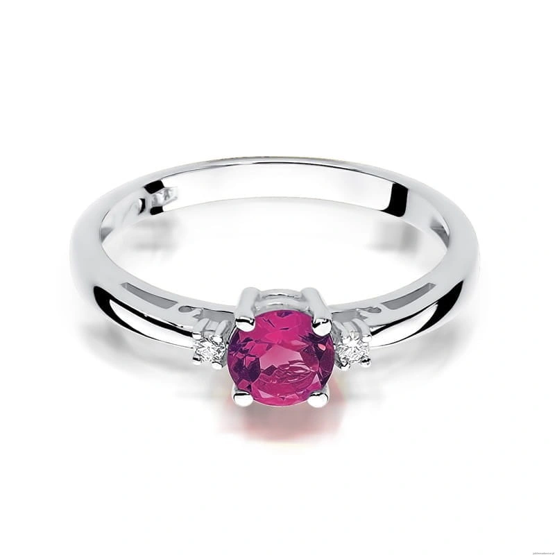 Pierścionek W010 Rubin 0,60ct białe złoto