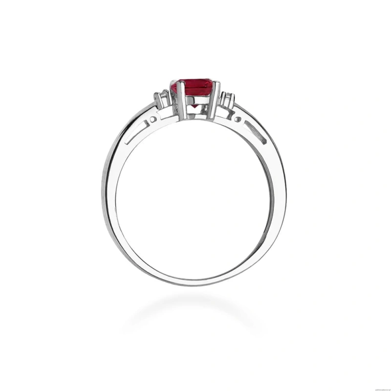 Pierścionek W010 Rubin 0,60ct białe złoto
