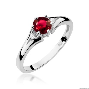 Pierścionek W0076 Rubin 0,60ct białe złoto