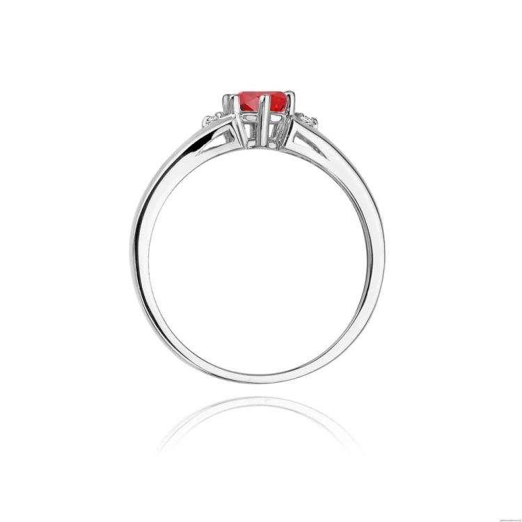 Pierścionek W0076 Rubin 0,60ct białe złoto
