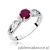 Pierścionek W014 Rubin 0,60ct białe złoto