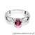 Pierścionek W014 Rubin 0,60ct białe złoto