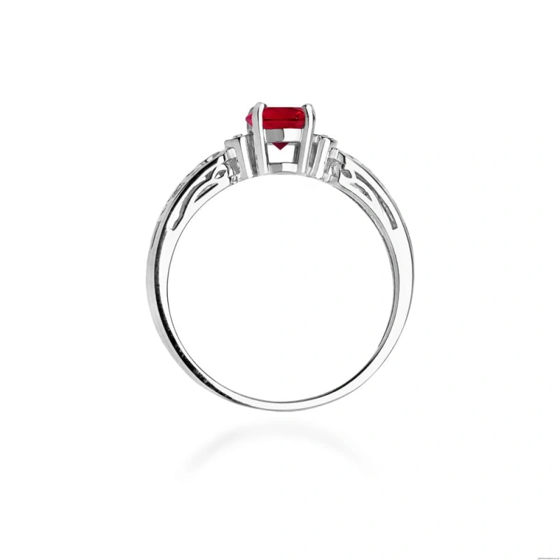 Pierścionek W014 Rubin 0,60ct białe złoto