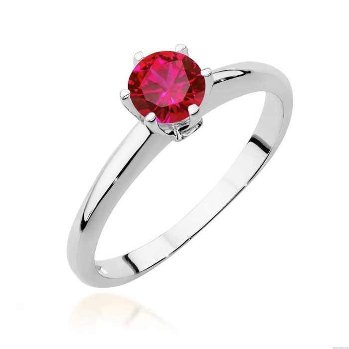 Pierścionek W557 Rubin 0,60ct białe złoto