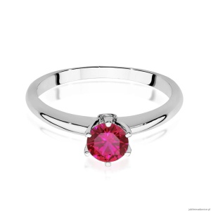 Pierścionek W557 Rubin 0,60ct białe złoto