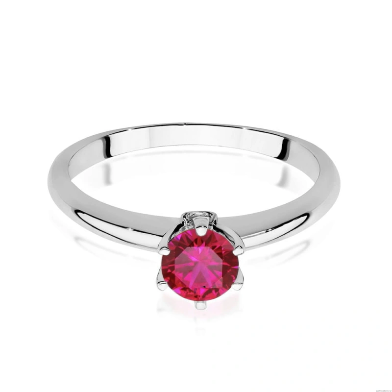 Pierścionek W557 Rubin 0,60ct białe złoto
