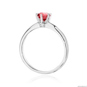 Pierścionek W557 Rubin 0,60ct białe złoto