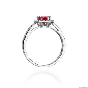 Pierścionek W087 Rubin 0,60ct białe złoto