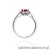 Pierścionek W087 Rubin 0,60ct białe złoto