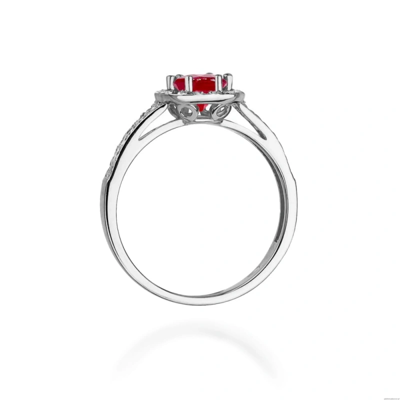 Pierścionek W087 Rubin 0,60ct białe złoto