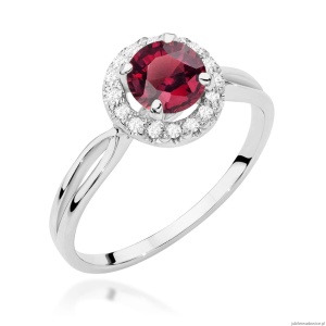 Pierścionek W538 Rubin 1,20ct białe złoto