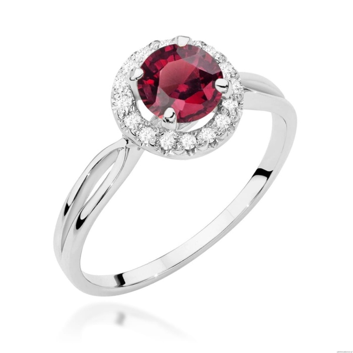 Pierścionek W538 Rubin 1,20ct białe złoto