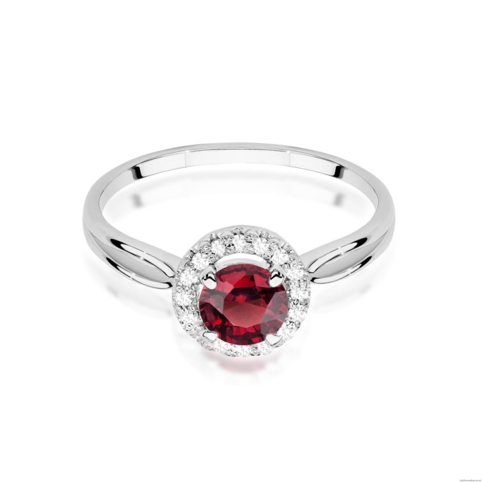 Pierścionek W538 Rubin 1,20ct białe złoto