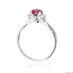 Pierścionek W538 Rubin 1,20ct białe złoto