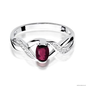Pierścionek W028 Rubin 0,60ct białe złoto