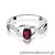 Pierścionek W028 Rubin 0,60ct białe złoto