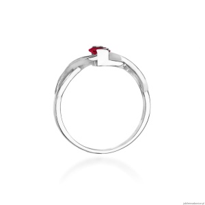 Pierścionek W028 Rubin 0,60ct białe złoto