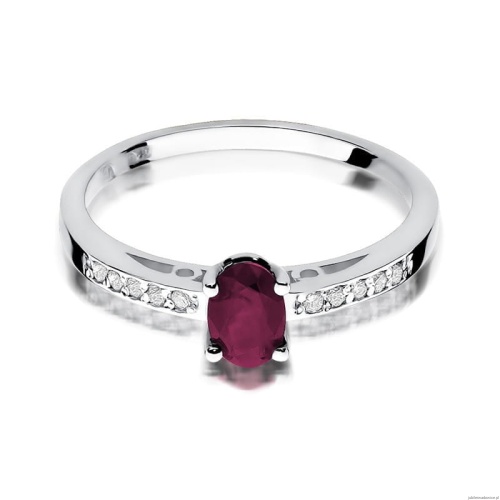 Pierścionek W067 Rubin 0,60ct białe złoto
