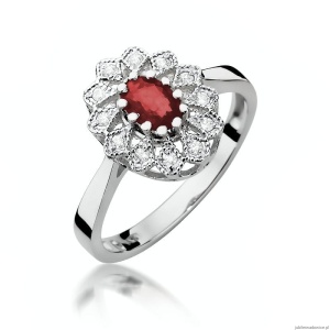 Pierścionek W354 Rubin 0,60ct białe złoto