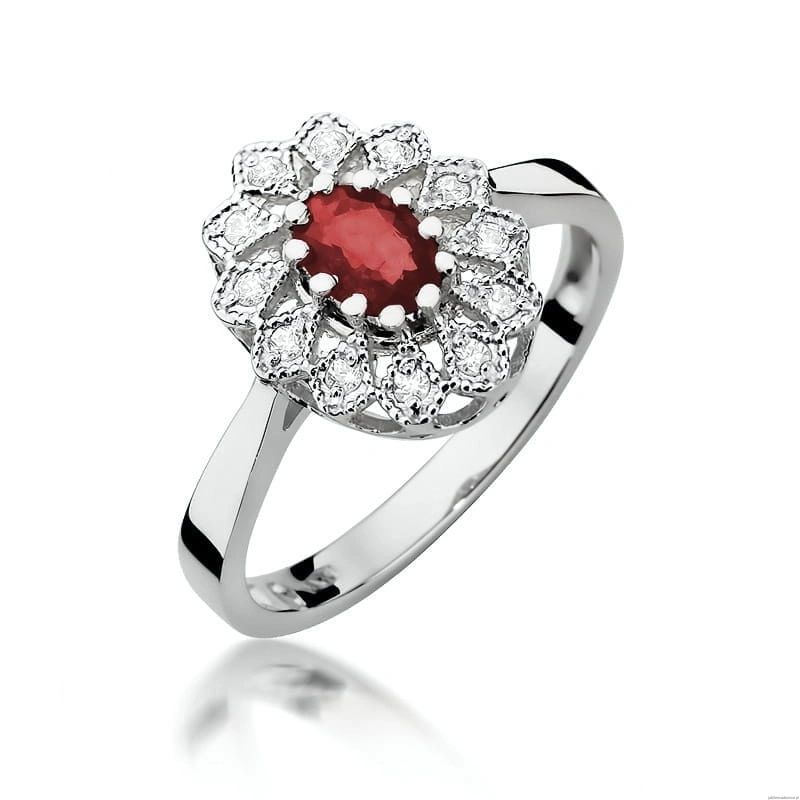 Pierścionek W354 Rubin 0,60ct białe złoto