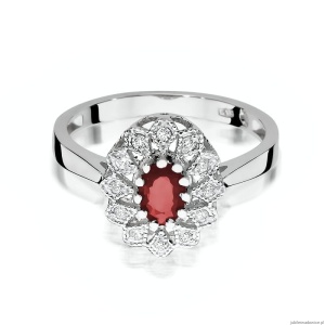 Pierścionek W354 Rubin 0,60ct białe złoto