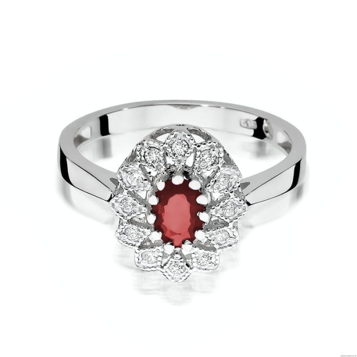 Pierścionek W354 Rubin 0,60ct białe złoto