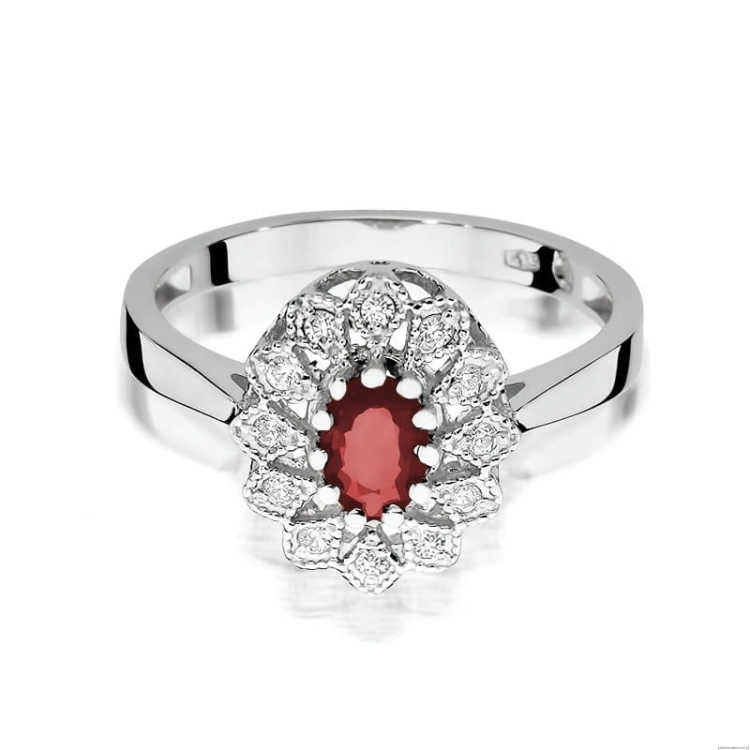 Pierścionek W354 Rubin 0,60ct białe złoto