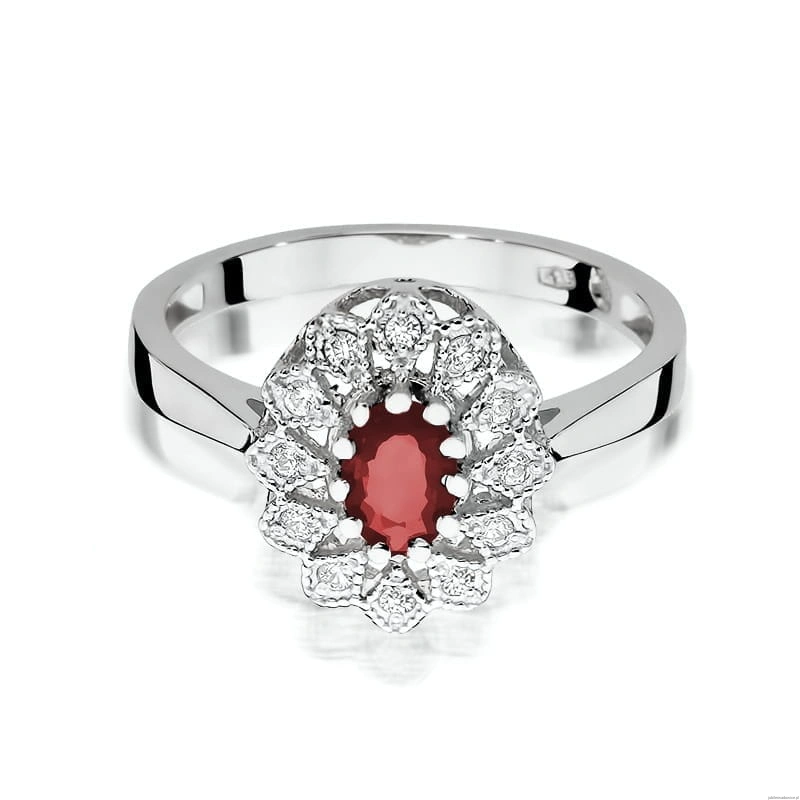 Pierścionek W354 Rubin 0,60ct białe złoto