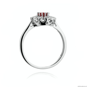 Pierścionek W354 Rubin 0,60ct białe złoto