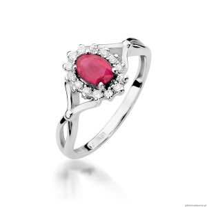 Pierścionek W182 Rubin 0,60ct białe złoto