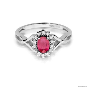 Pierścionek W182 Rubin 0,60ct białe złoto