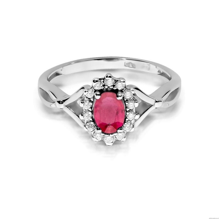 Pierścionek W182 Rubin 0,60ct białe złoto
